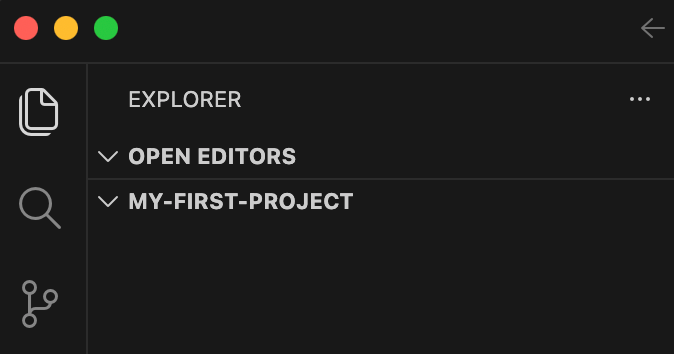 VS Code с открытой папкой
